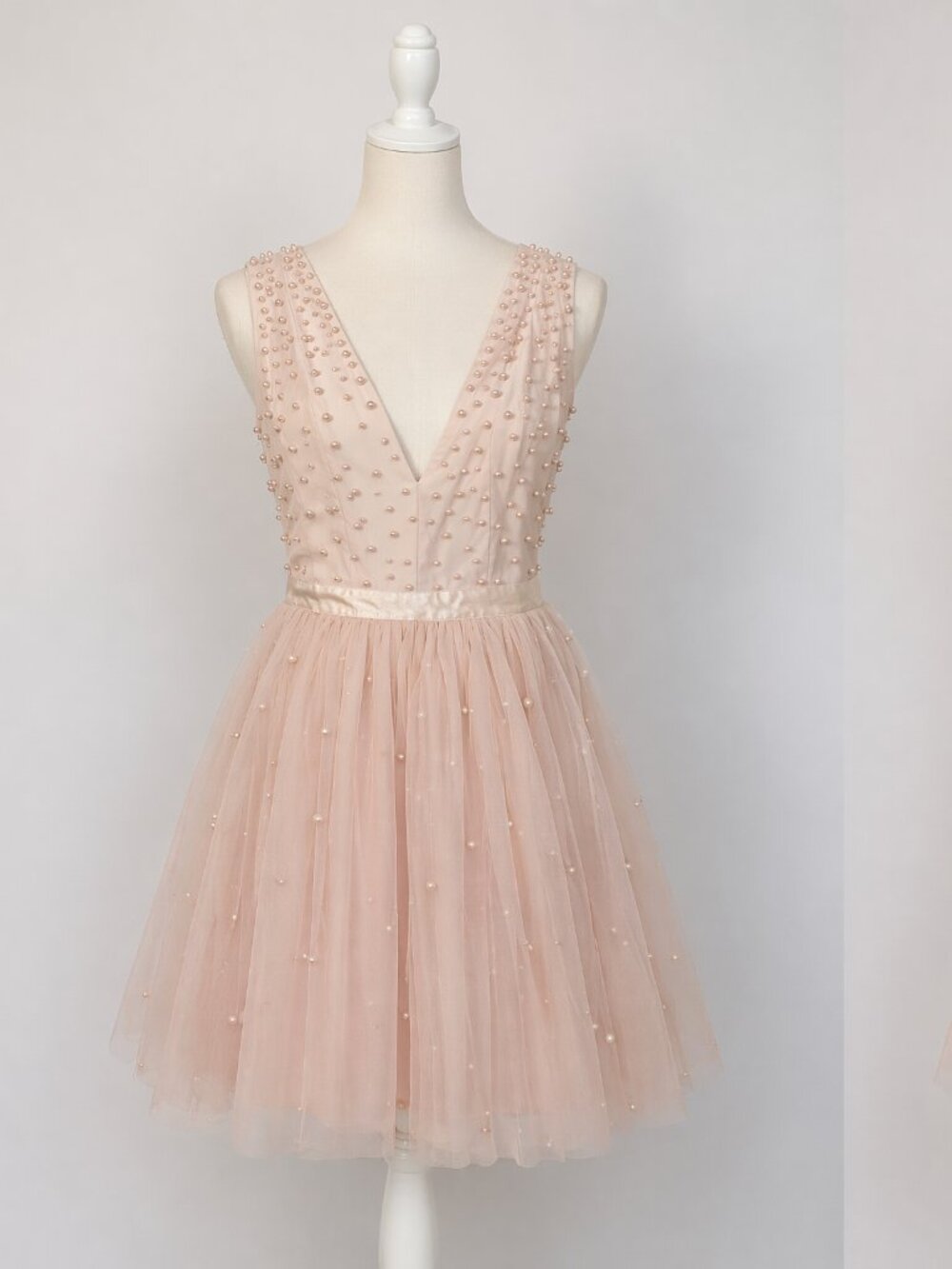 BRAND NEW - Venus Couture Soft Pink Pearl Embellished Dress